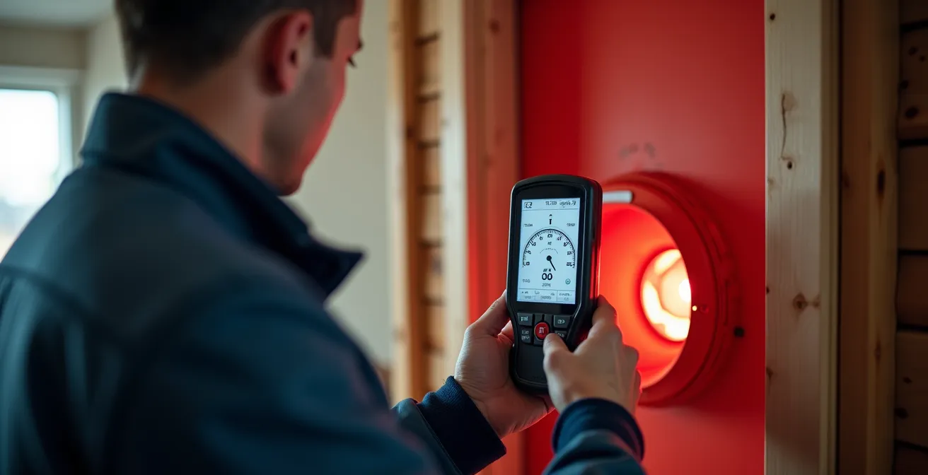 Blowerdoortest uitvoering voor luchtdichtheidsmeting