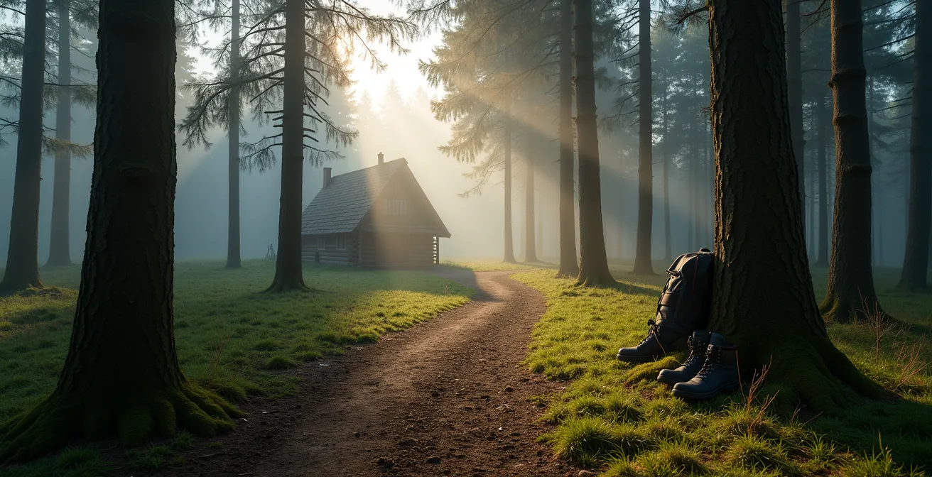 Rustgevende bosomgeving in de Ardennen zonder digitale apparaten