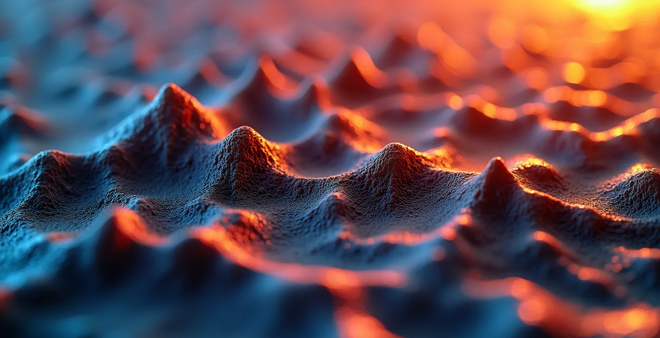 Macro-opname van datavisualisatie met warmtekaart van economische opportuniteiten