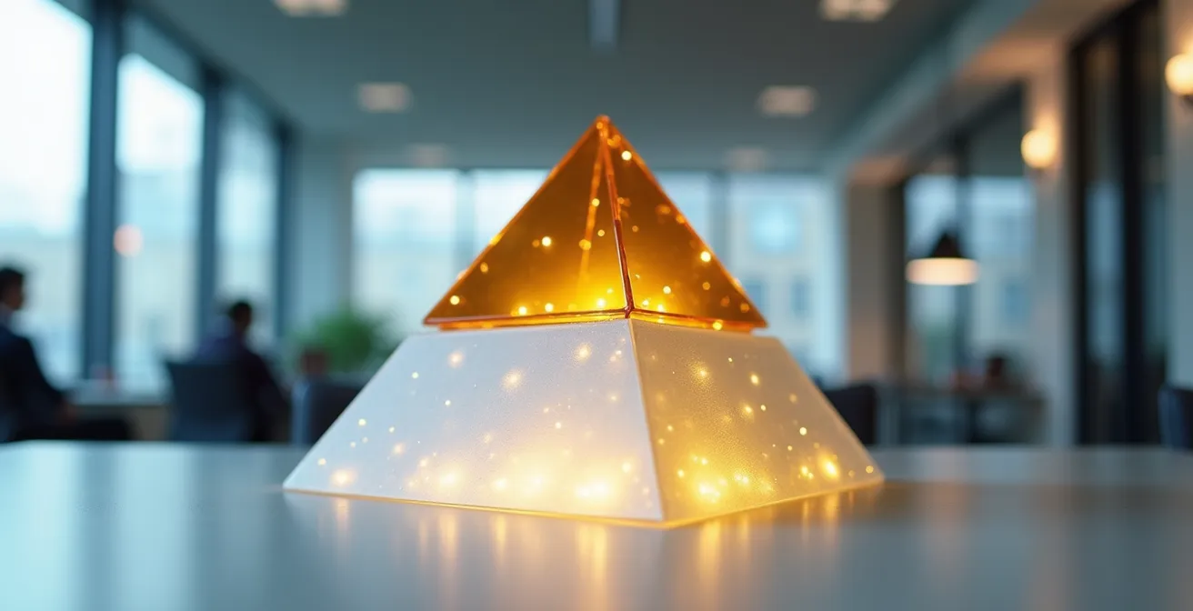 Waardepiramide model voor specialistische dienstverlening met drie prijsniveaus