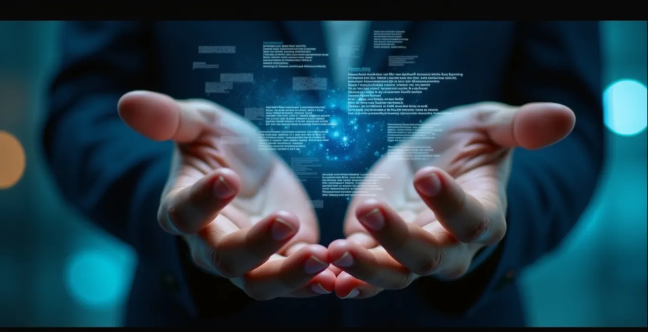 Professional analyseert complexe data met focus op menselijke interpretatie en besluitvorming