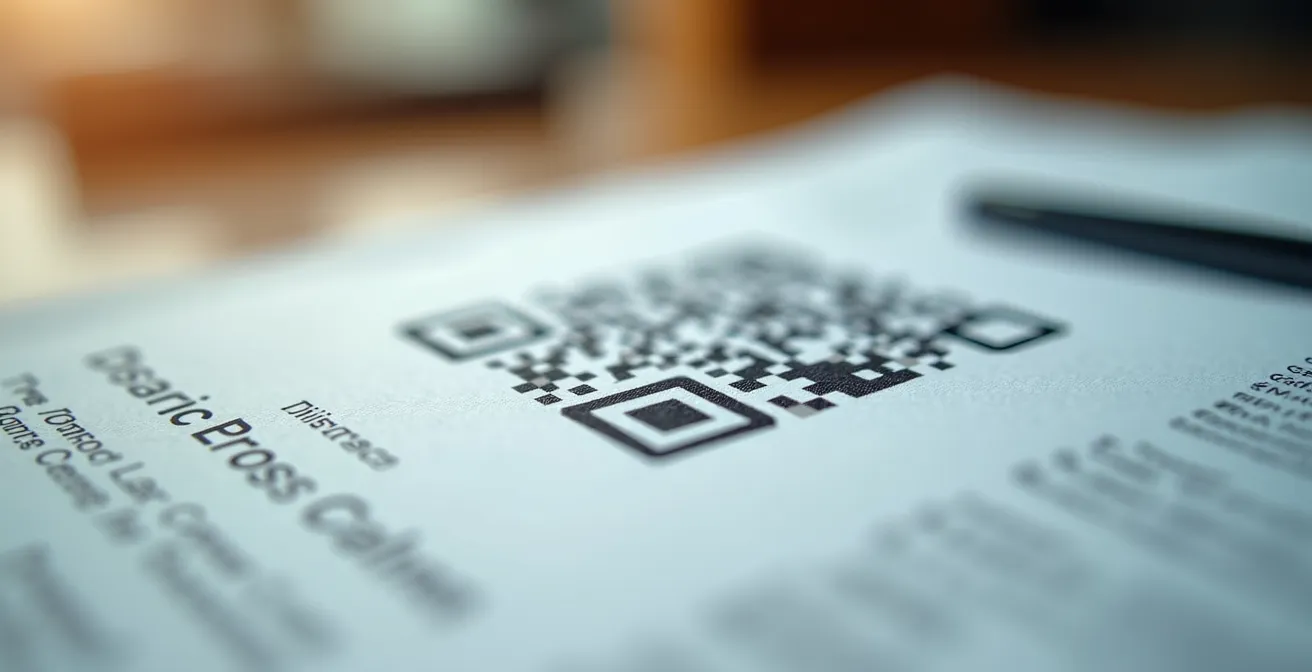 Close-up van zakelijke factuur met QR-code voor snelle betaling