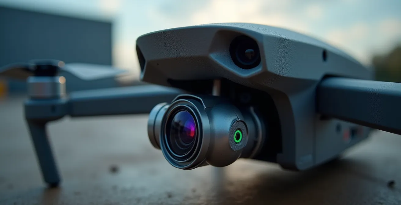 Thermische drone-inspectie toont warmteverliezen in gebouw met kleurcodering